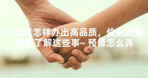 小预算怎样办出高品质，伶俐新娘需要了解这些事~ 预算怎么弄